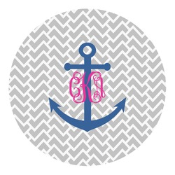 Monogram Anchor Round Decal - Large (Personalized)