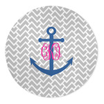 Monogram Anchor 5' Round Indoor Area Rug