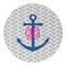 Monogram Anchor Round Paper Coaster - Approval