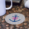 Monogram Anchor Round Paper Coaster - Front