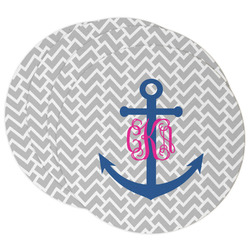 Monogram Anchor Round Paper Coasters