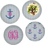 Monogram Anchor Set of 4 Glass Lunch / Dinner Plate 10"