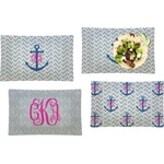 Monogram Anchor Set of 4 Glass Rectangular Lunch / Dinner Plate