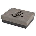 Monogram Anchor Small Gift Box w/ Engraved Leather Lid