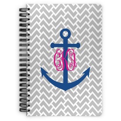 Monogram Anchor Spiral Notebook - 7x10