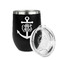 Monogram Anchor Stainless Wine Tumblers - Black - Single Sided - Alt View