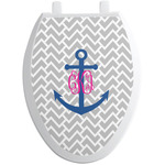 Monogram Anchor Toilet Seat Decal - Elongated