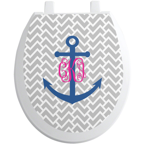 Custom Monogram Anchor Toilet Seat Decal