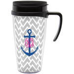 Monogram Anchor Acrylic Travel Mug with Handle (Personalized)