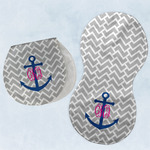 Monogram Anchor Burp Pads - Velour - Set of 2