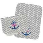 Monogram Anchor Burp Cloths - Fleece - Set of 2