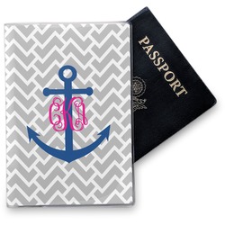 Monogram Anchor Vinyl Passport Holder (Personalized)
