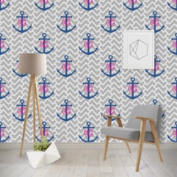 Monogram Anchor Wallpaper & Surface Covering (Water Activated - Removable)