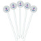 Monogram Anchor White Plastic 5.5" Stir Stick - Fan View