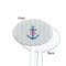 Monogram Anchor White Plastic 7" Stir Stick - Single Sided - Oval - Front & Back