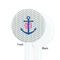 Monogram Anchor White Plastic 7" Stir Stick - Single Sided - Round - Front & Back