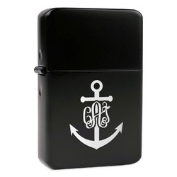 Monogram Anchor Windproof Lighter - Black - Double Sided & Lid Engraved