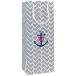 Monogram Anchor Wine Gift Bags