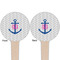 Monogram Anchor Wooden 4" Food Pick - Round - Double Sided - Front & Back