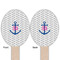 Monogram Anchor Wooden Food Pick - Oval - Double Sided - Front & Back