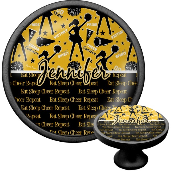 Custom Cheer Cabinet Knob (Black) (Personalized)