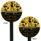 Cheer Black Plastic 5.5" Stir Stick - Double Sided - Round - Front & Back