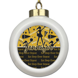 Cheer Ceramic Ball Ornament (Personalized)