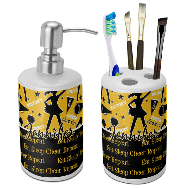 Custom Cheer Ceramic Bathroom Accessories Set (Personalized)