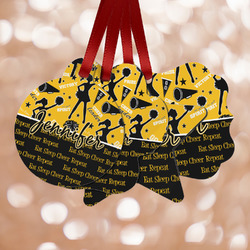 Cheer Metal Ornaments - Double Sided w/ Name or Text