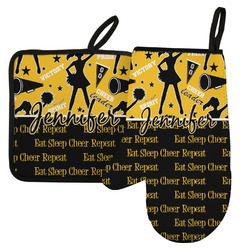 Cheer Left Oven Mitt & Pot Holder Set w/ Name or Text