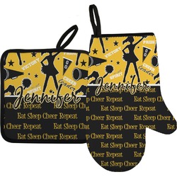 Cheer Oven Mitt & Pot Holder Set w/ Name or Text