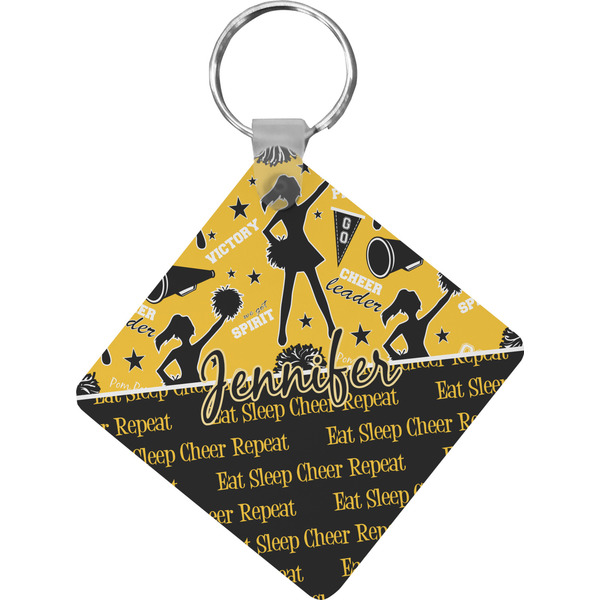 Custom Cheer Diamond Plastic Keychain w/ Name or Text