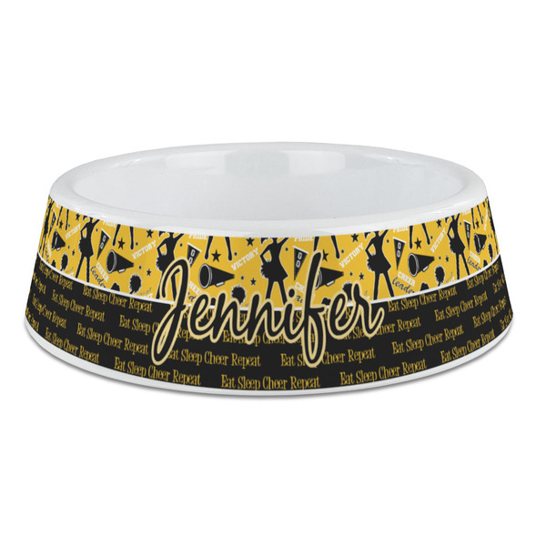 Custom Cheer Plastic Dog Bowl - Large (Personalized)