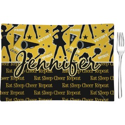 Cheer Rectangular Glass Appetizer / Dessert Plate - Single or Set (Personalized)