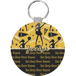 Cheer Round Plastic Keychain (Personalized)