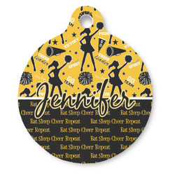 Cheer Round Pet ID Tag - Large (Personalized)