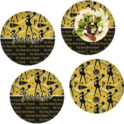 Cheer Set of 4 Glass Lunch / Dinner Plate 10" (Personalized)