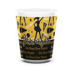 Cheer Ceramic Shot Glass - 1.5 oz - White - Single (Personalized)