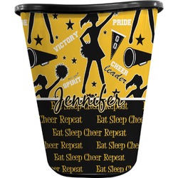 Cheer Waste Basket - Double Sided (Black) (Personalized)