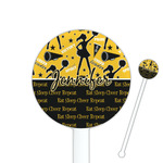 Cheer 5.5" Round Plastic Stir Sticks - White - Single Sided (Personalized)