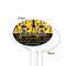 Cheer White Plastic 7" Stir Stick - Single Sided - Oval - Front & Back