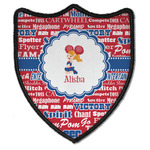 Cheerleader Iron On Shield Patch B w/ Name or Text