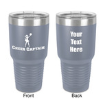 Cheerleader 30 oz Stainless Steel Tumbler - Grey - Double-Sided (Personalized)