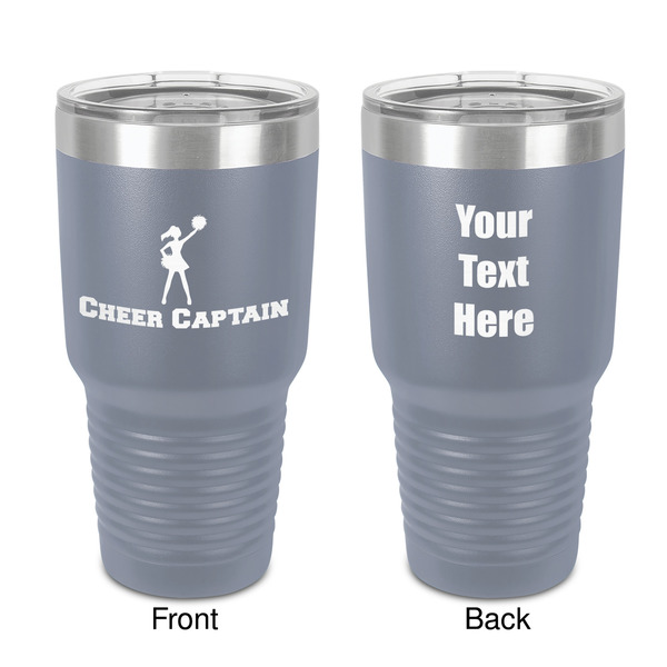 Custom Cheerleader 30 oz Stainless Steel Tumbler - Grey - Double-Sided (Personalized)