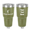 Cheerleader 30 oz Stainless Steel Ringneck Tumbler - Olive - Double Sided - Front & Back