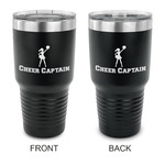 Cheerleader 30 oz Stainless Steel Tumbler - Black - Double Sided (Personalized)