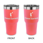 Cheerleader 30 oz Stainless Steel Tumbler - Coral - Double Sided (Personalized)