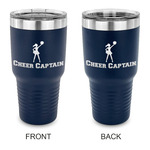 Cheerleader 30 oz Stainless Steel Tumbler - Navy - Double Sided (Personalized)