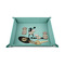 Cheerleader 6" x 6" Teal Leatherette Snap Up Tray - STYLED