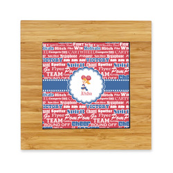 Cheerleader Bamboo Trivet with Ceramic Tile Insert (Personalized)